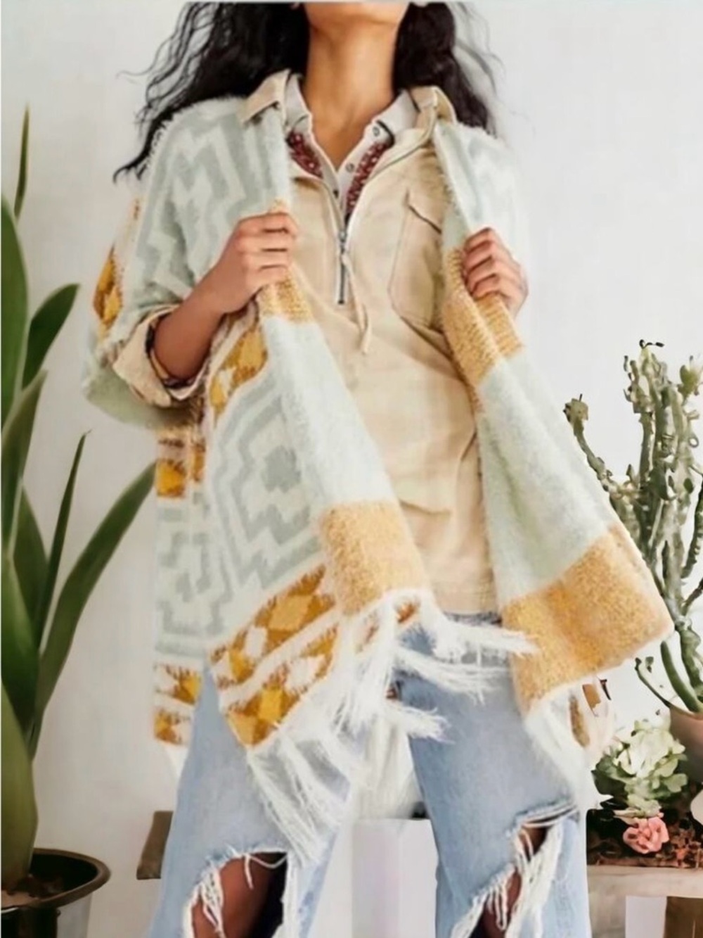 Free People Diamondback Cozy Kimono Poncho